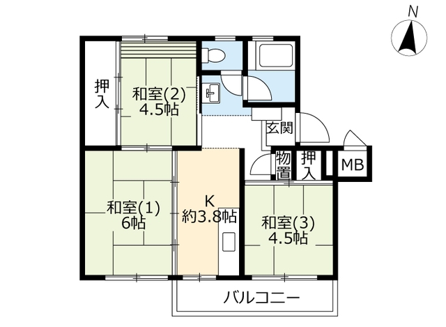 ＵＲ小金原の間取り