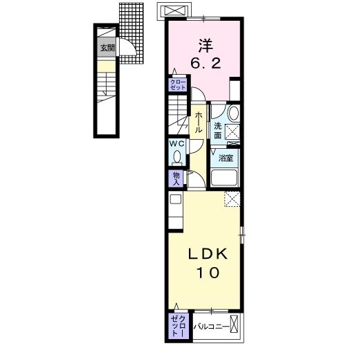 四国中央市上柏町のアパートの間取り