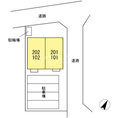 【岡崎市本宿町のアパートの駐車場】