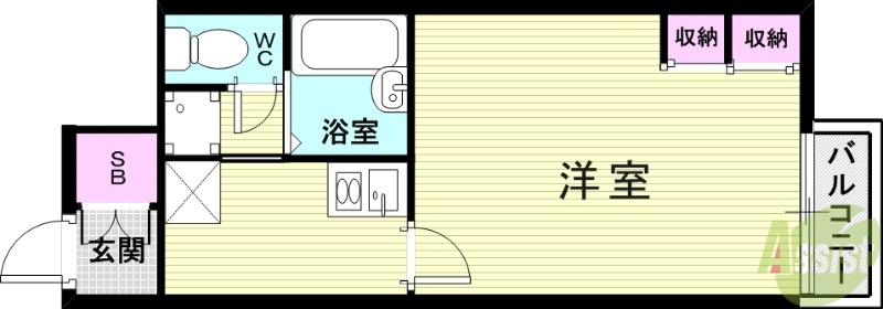 神戸市北区緑町のアパートの間取り