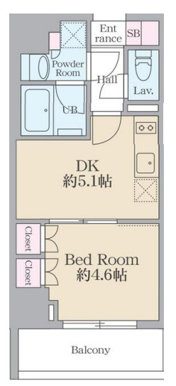 渋谷区千駄ヶ谷のマンションの間取り