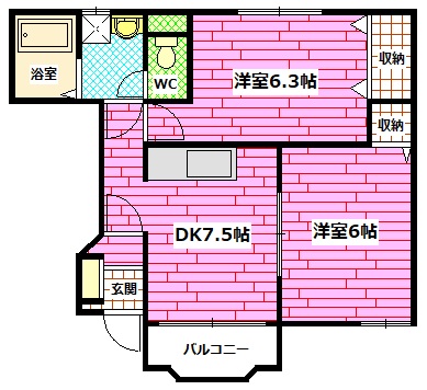 安芸郡熊野町城之堀のアパートの間取り