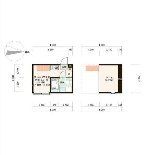 北区上中里のアパートの間取り