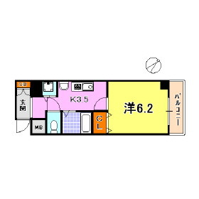 神戸市中央区筒井町のマンションの間取り