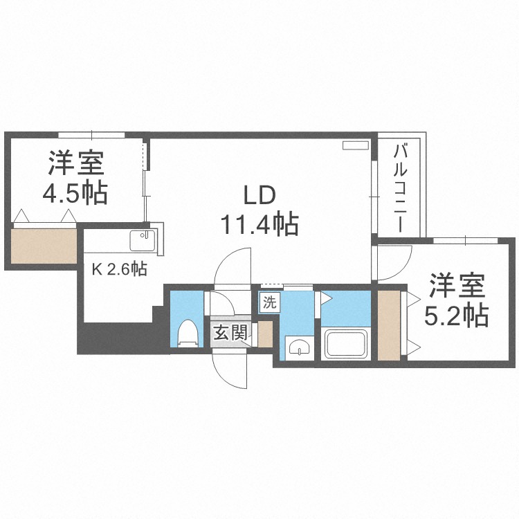 ブランシャールＮＯＡ中島公園の間取り