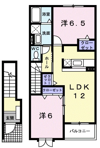 出雲市高岡町のアパートの間取り