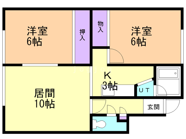 札幌市手稲区稲穂三条のアパートの間取り