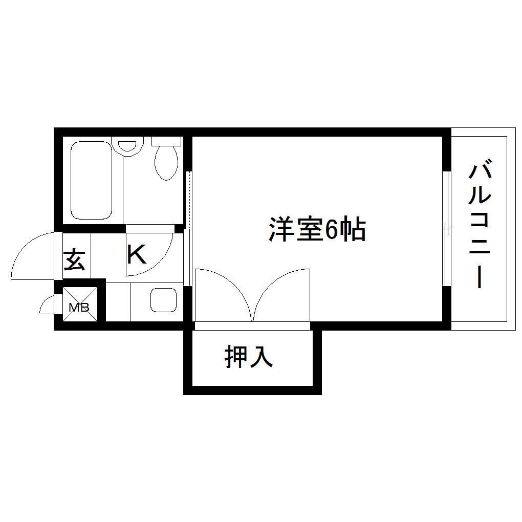 コーポ台原Bの間取り