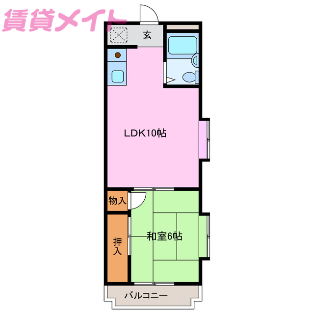 いなべ市大安町宇賀のアパートの間取り