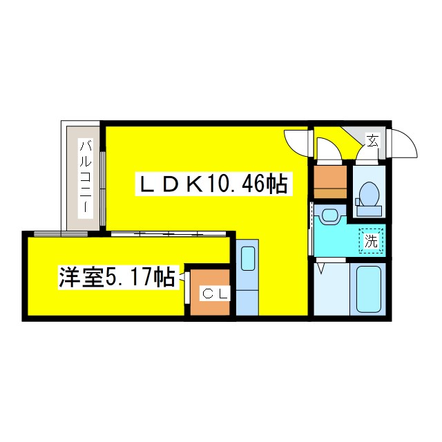 【札幌市東区北十一条東のマンションの間取り】