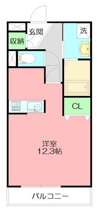 秦野市柳町のアパートの間取り