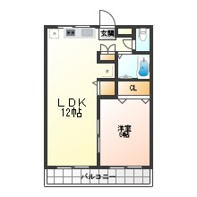 センス河北Bの間取り