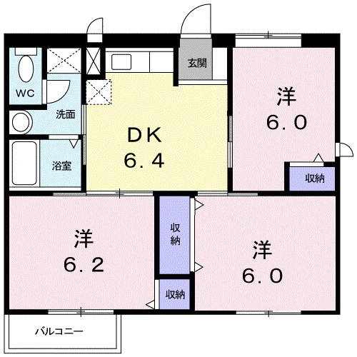 玉野市田井のアパートの間取り