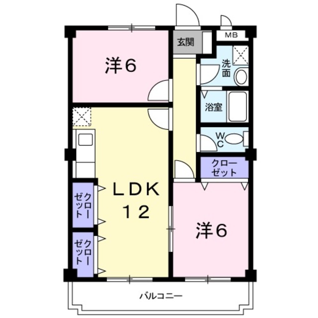 大和市上草柳のマンションの間取り