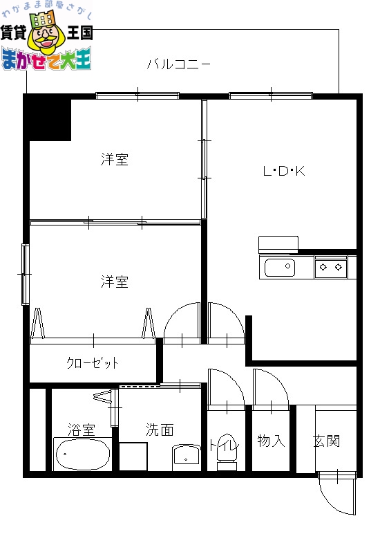 スカイコート出島の間取り