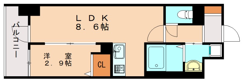 福岡市博多区奈良屋町のマンションの間取り