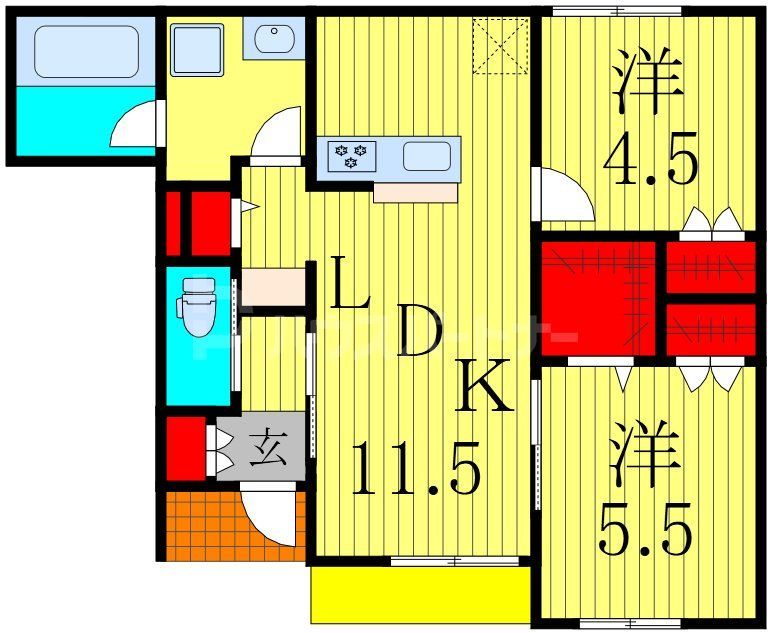 市川市平田のマンションの間取り