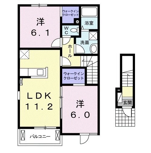 【瑞浪市西小田町のアパートの間取り】