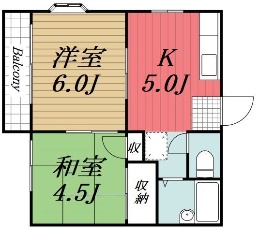 印西市木下東のアパートの間取り