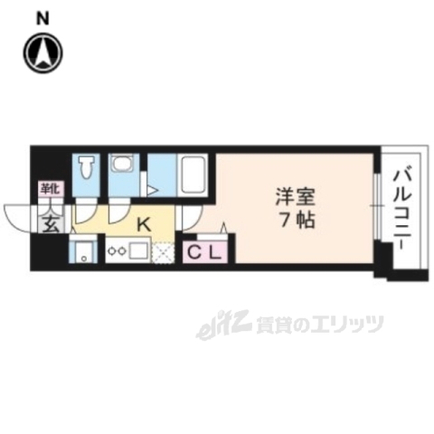 京都市下京区天使突抜１丁目のマンションの間取り