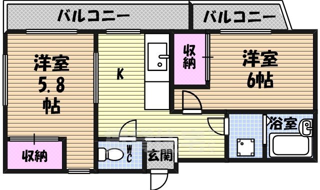 名古屋市東区筒井のマンションの間取り