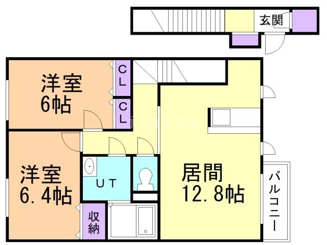 札幌市白石区菊水上町二条のアパートの間取り