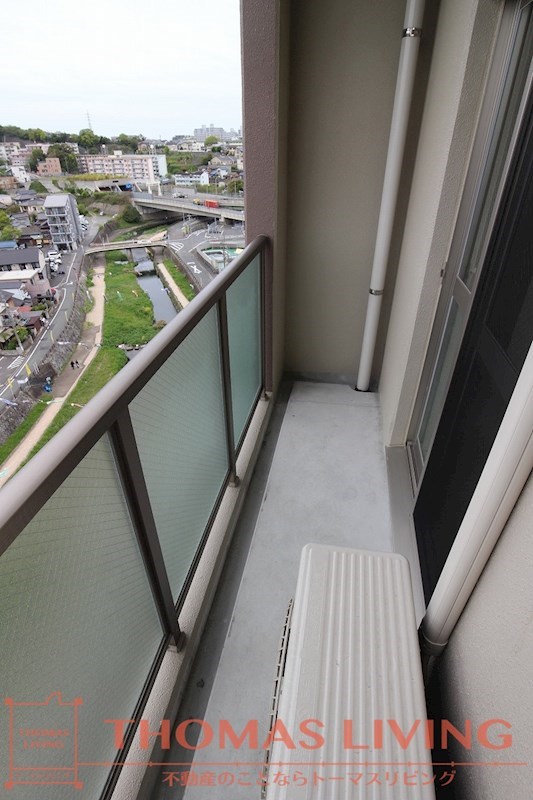 バルコニー　板櫃川を臨むお部屋です。