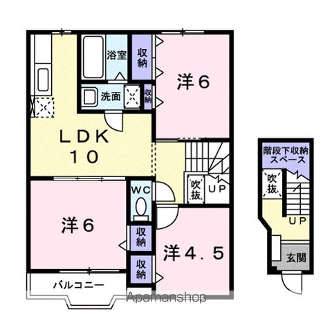 ＪＲ東海道本線 石山駅 バス乗車時間：20分 最寄りバス停で下車 徒歩3分 2階建 築29年の間取り写真