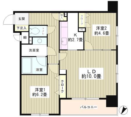都営新宿線 浜町駅 徒歩5分 12階建 築27年の間取り写真