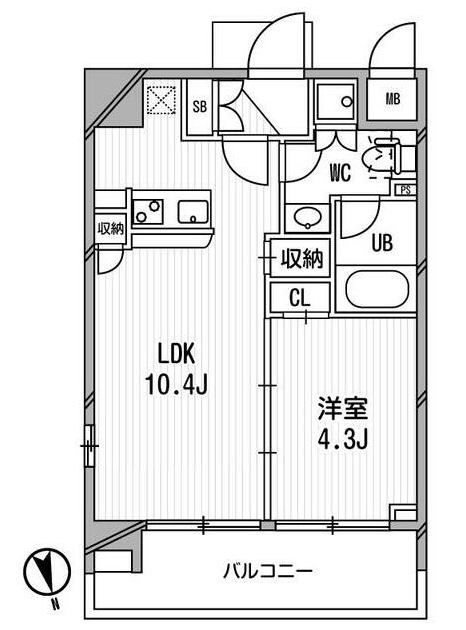 都営大江戸線 麻布十番駅 徒歩3分 10階建 築21年の間取り写真