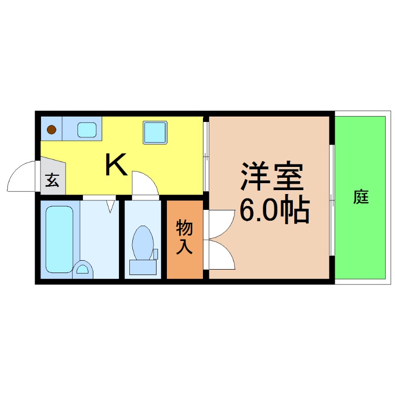 地下鉄名港線 六番町駅 徒歩9分 2階建 築35年の間取り写真