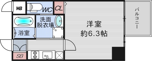 クリスタルグランツ難波WESTの間取り写真