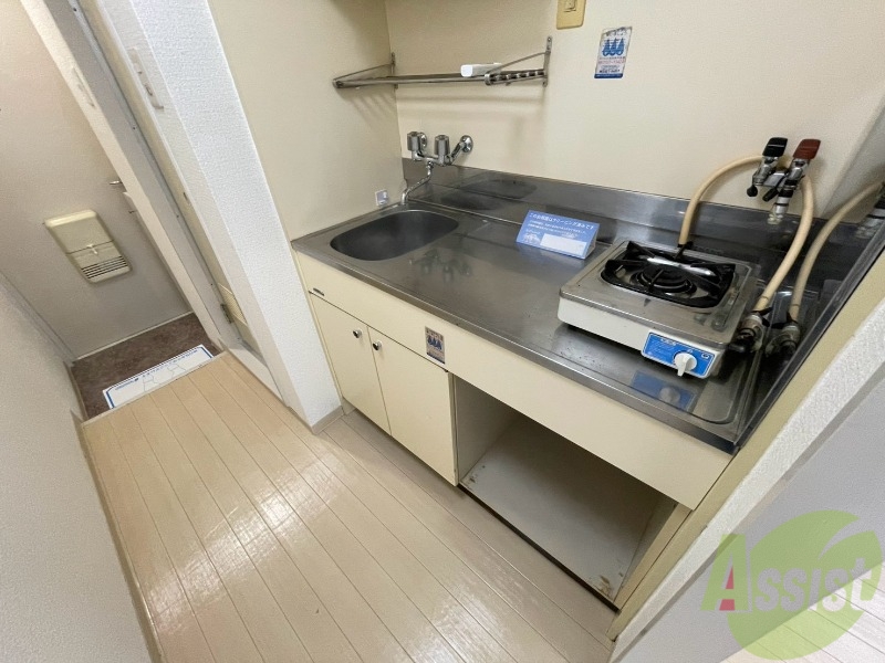 キッチン　シンプルで扱いやすい１口コンロ付き