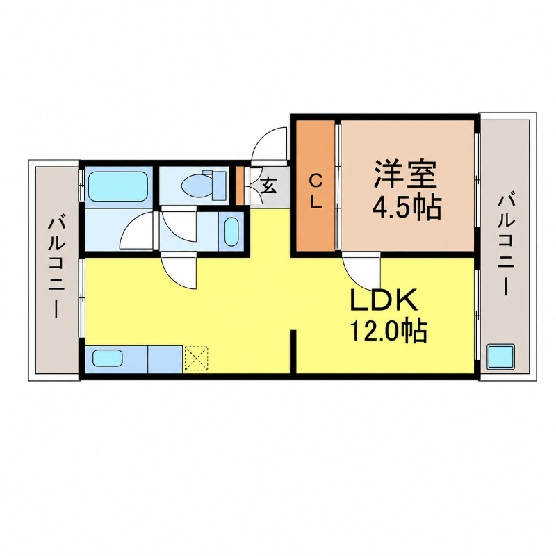地下鉄名港線 六番町駅 徒歩3分 5階建 築39年の間取り写真