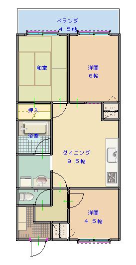 桐生市相生町のマンションの間取り