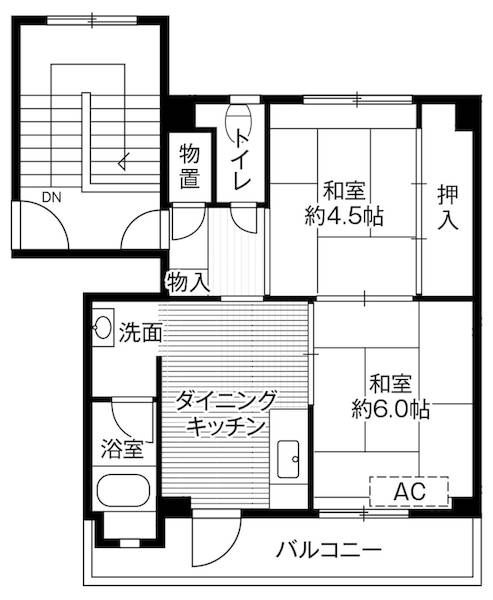 ビレッジハウス婦中1号棟の間取り