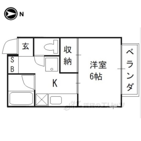 京都市左京区浄土寺南田町のアパートの間取り