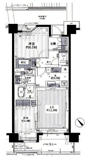 新宿区西早稲田のマンションの間取り