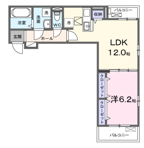 藤沢市城南のアパートの間取り