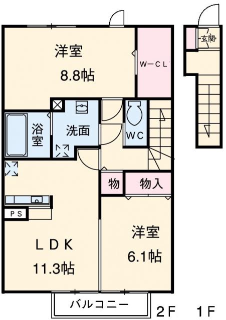 日進市藤塚のアパートの間取り