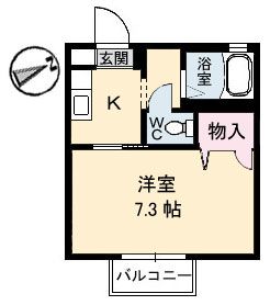 鳥取県米子市旗ヶ崎５（アパート）の賃貸物件の間取り