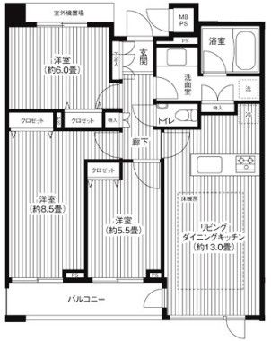 東京都港区高輪１（マンション）の賃貸物件の間取り