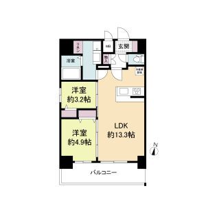 大阪市福島区吉野のマンションの間取り