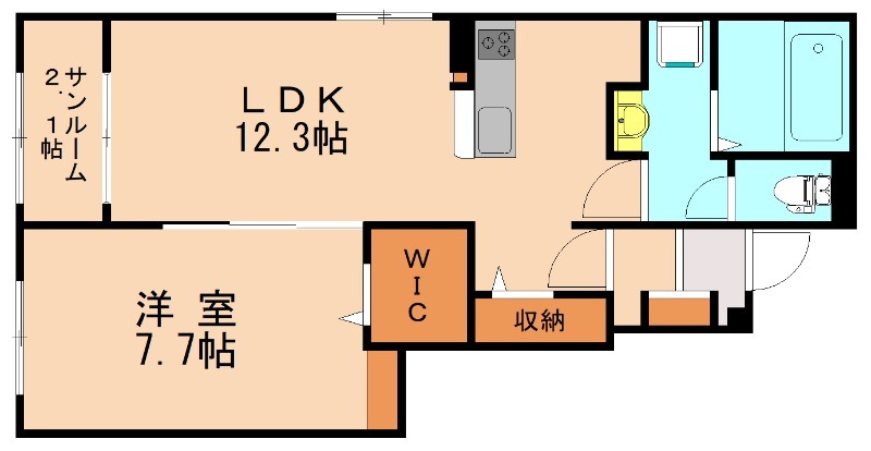 飯塚市花瀬のアパートの間取り