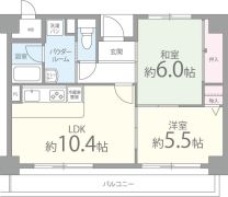 豊中市利倉のマンションの間取り