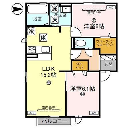 chaleur mtII（シャルール　エームテードゥ）の間取り