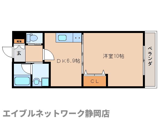 静岡市葵区竜南のマンションの間取り