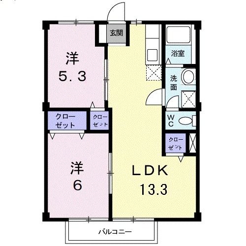 鈴鹿市西条のアパートの間取り