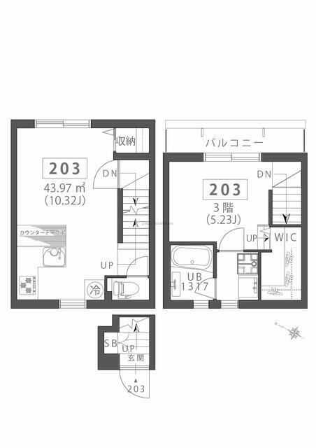 世田谷区北沢のマンションの間取り