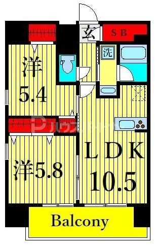 【荒川区東尾久のマンションの間取り】